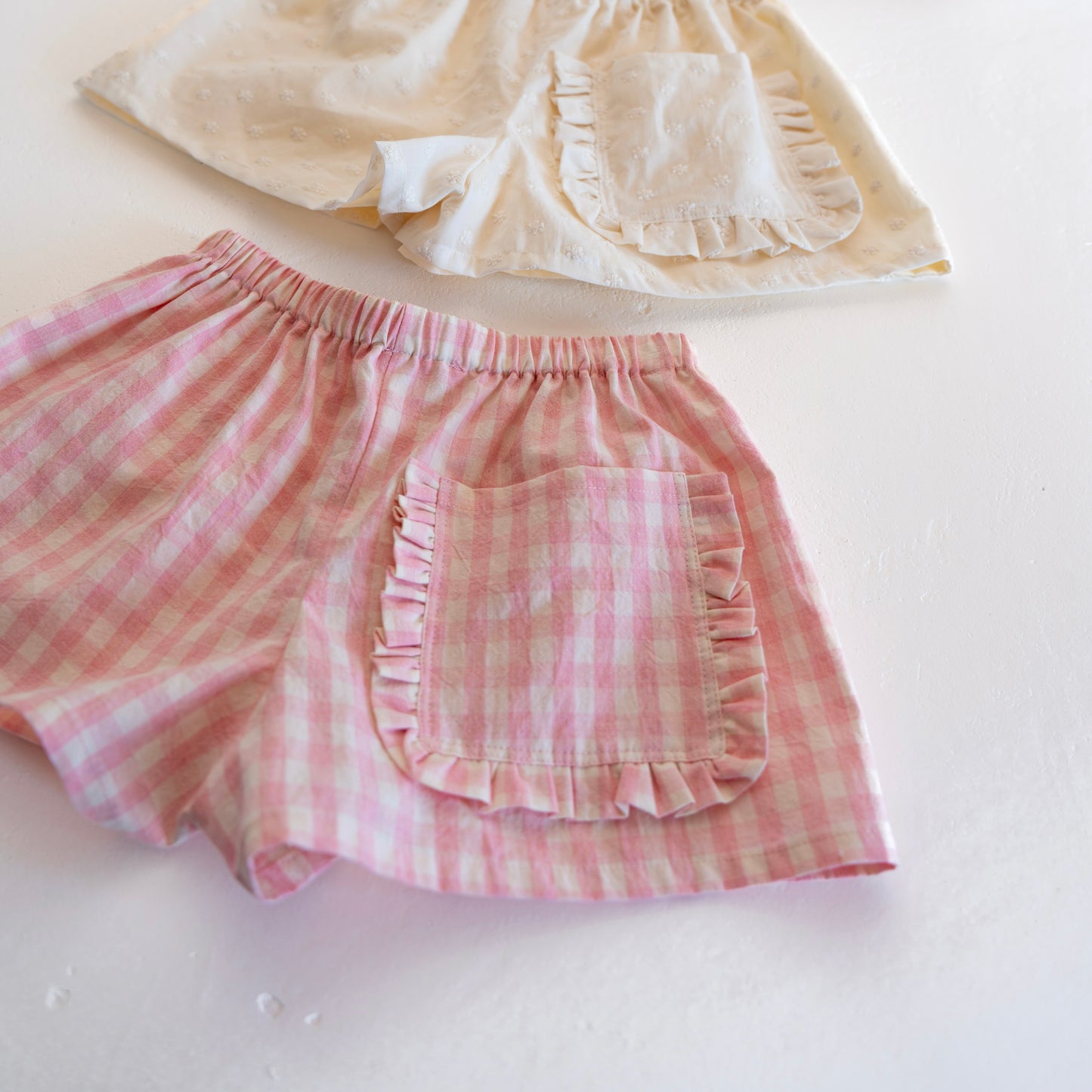 Ruffle Short | Pink Gingham