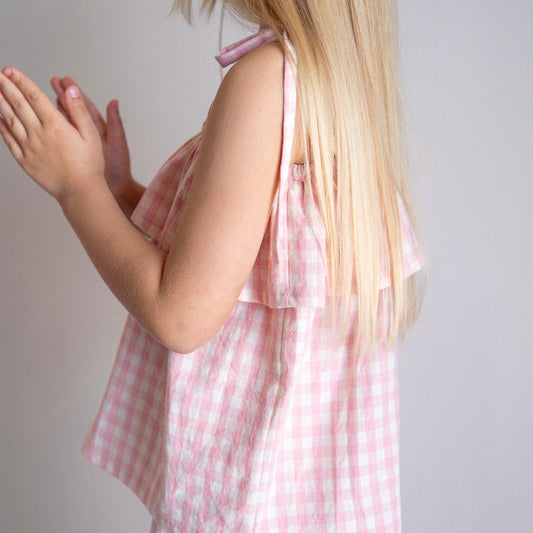 Ellie Top | Pink Gingham