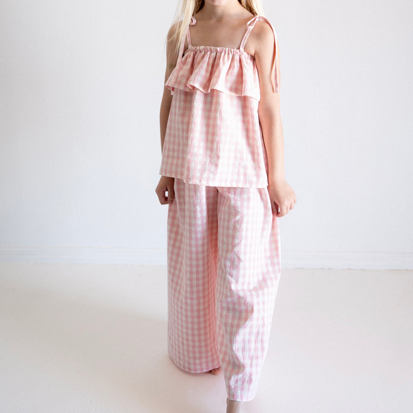 Ruffle Pant | Pink Gingham