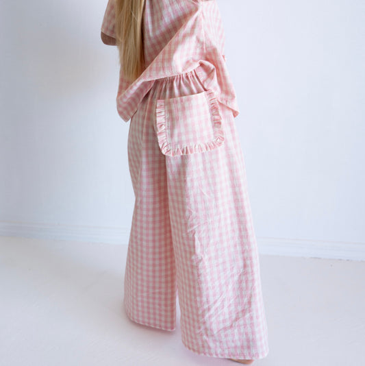 Ruffle Pant | Pink Gingham