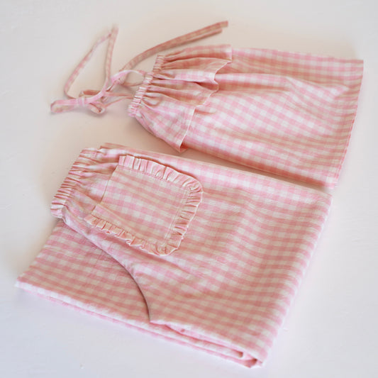 Ruffle Pant | Pink Gingham