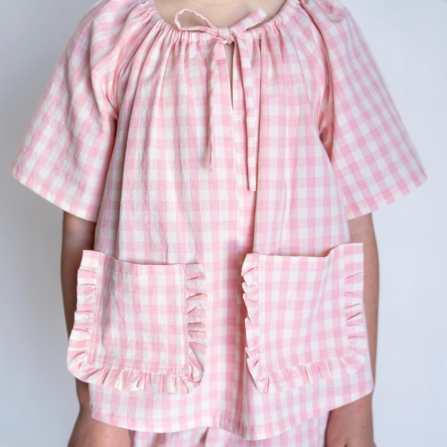 Daphne Top | Pink Gingham
